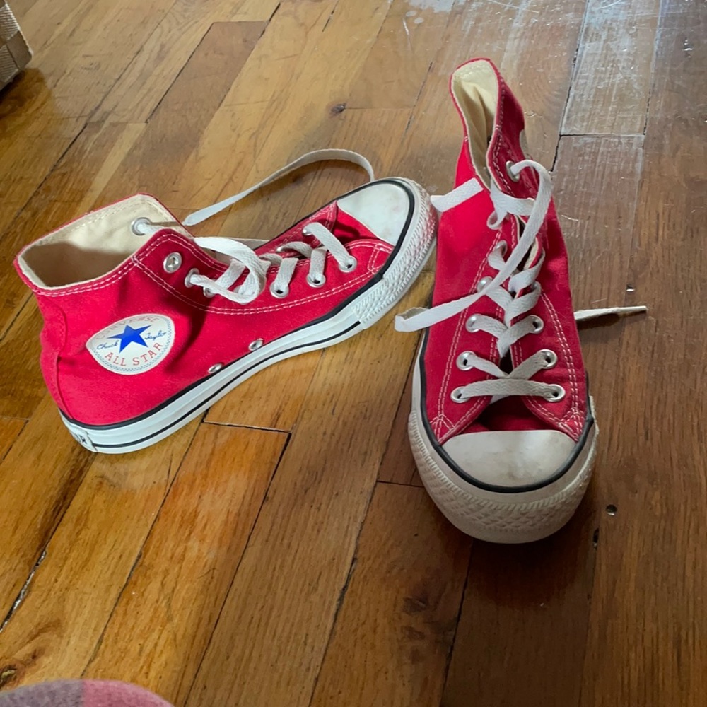 Red high top converse